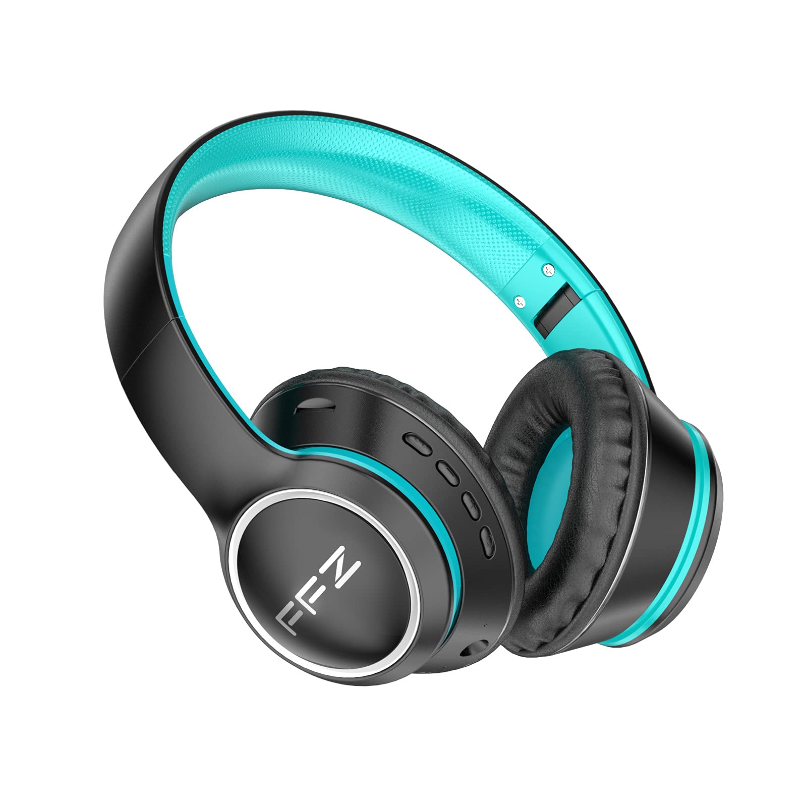 FFZ Kids Wireless Headphones with LED Lights - Bluetooth 5.0 Over-Ear Headset with Built-in Mic, Foldable Design & Soft Earpads for Boys & Girls - Ideal for School, Travel, Airplane, iPad & Home Use (Black)