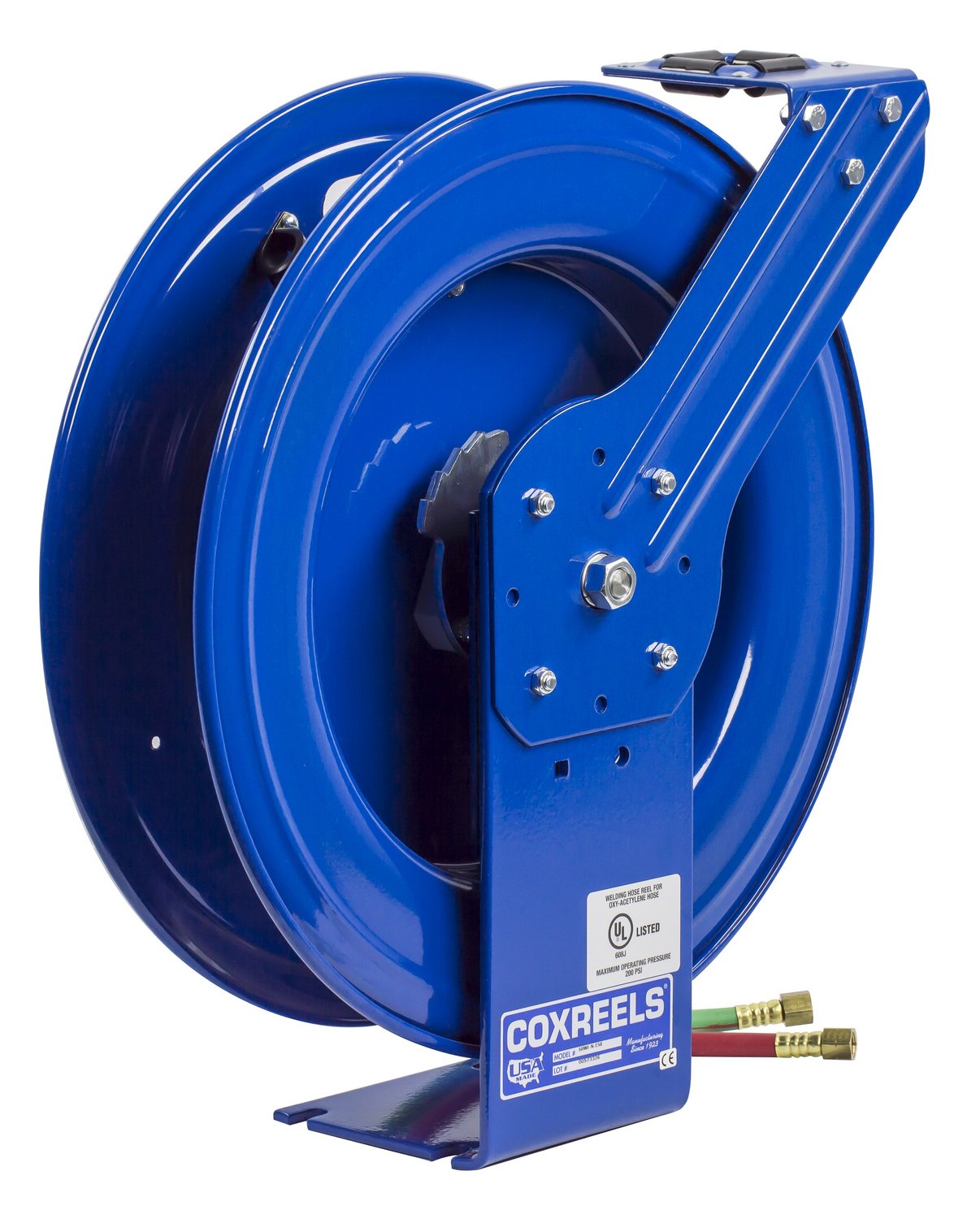 Dual Hose Spring Rewind Reel for Oxy-Acetylene - 1/4