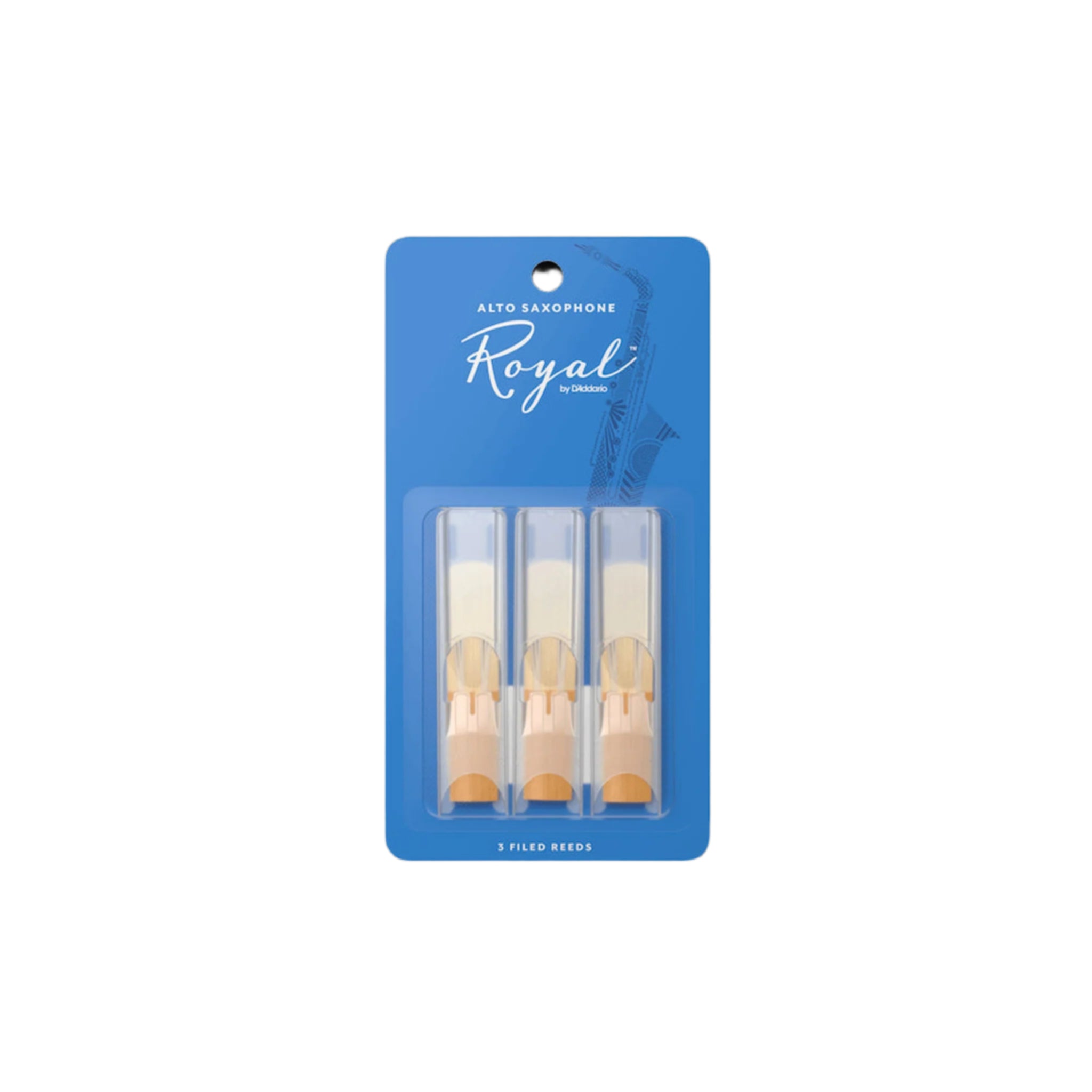 D'Addario Royal Reeds Alto Saxophone Reeds - Strength 2 - 3 Pack - Premium Woodwind Accessories for Jazz, Classical & School Band Performances