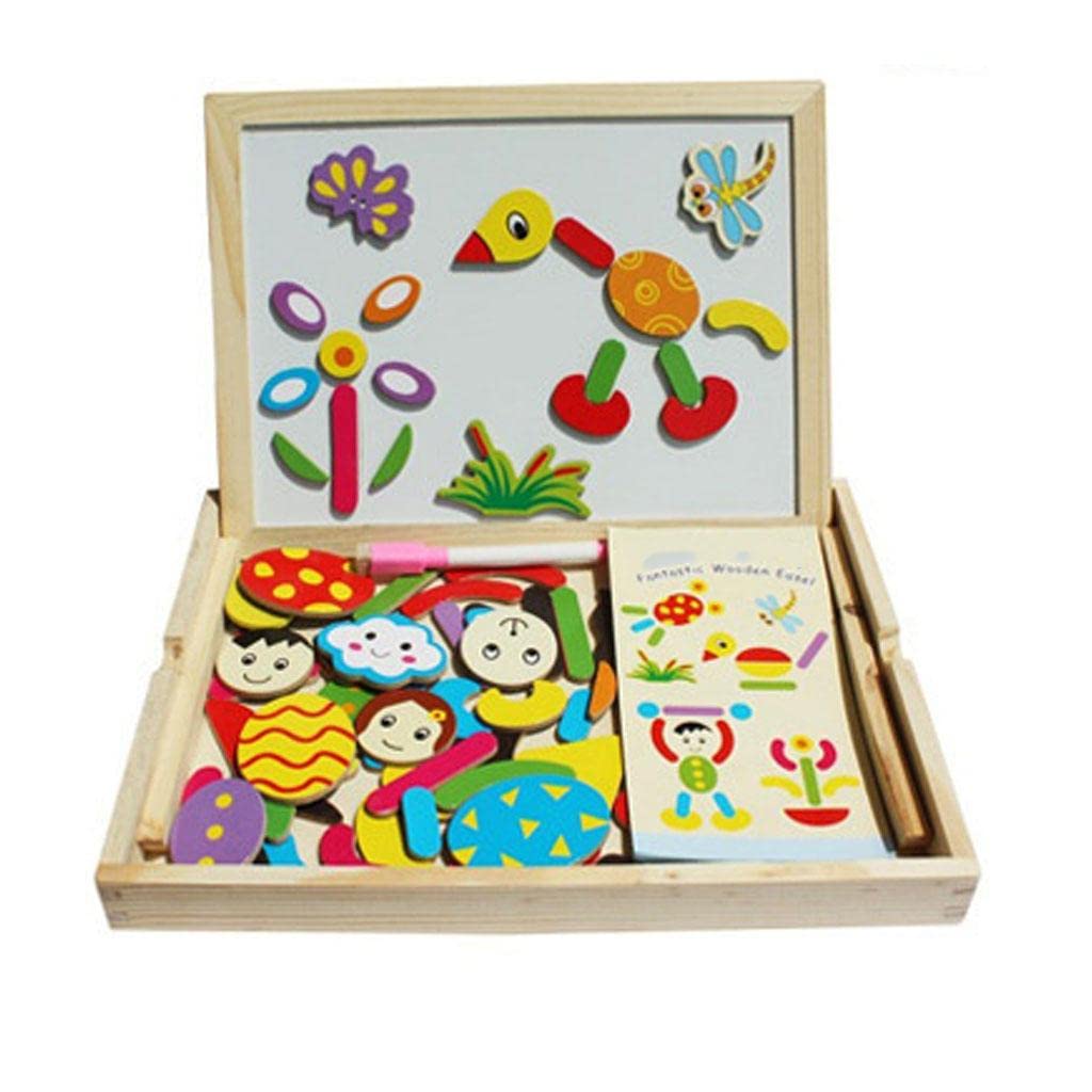 Enakshi Magnetic Drawing Board for Kids - Wooden Educational Puzzle Toy for Toddlers & Babies | STEM Learning, Fine Motor Skills Development | Perfect for Travel, Home Play & Preschool Activities