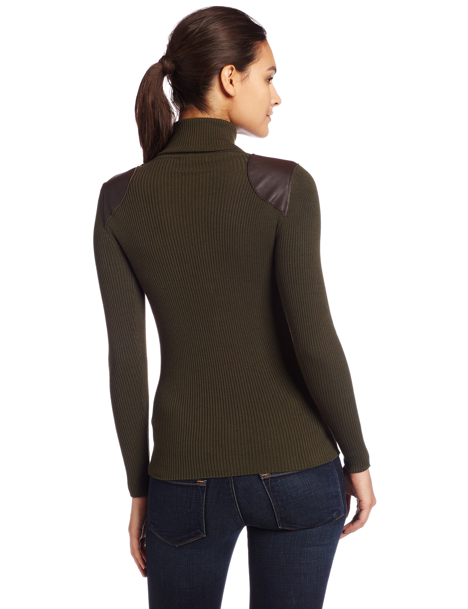 525 America Women's Soft Rib Turtle Neck Sweater - Cozy Winter Pullover for Casual Wear & Office Outfits