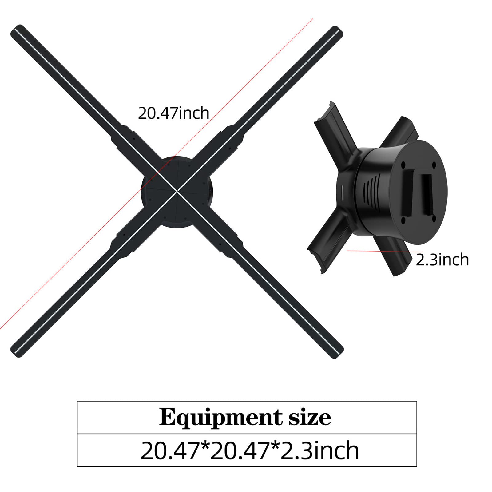 20.5 Inch 3D Hologram Fan with Stand - 52cm HD LED Holographic Projector for Business Advertising, Bluetooth & WiFi Enabled with Remote Control, 700+ Video Library - Perfect for Bars, Halloween Events, and Retail Displays