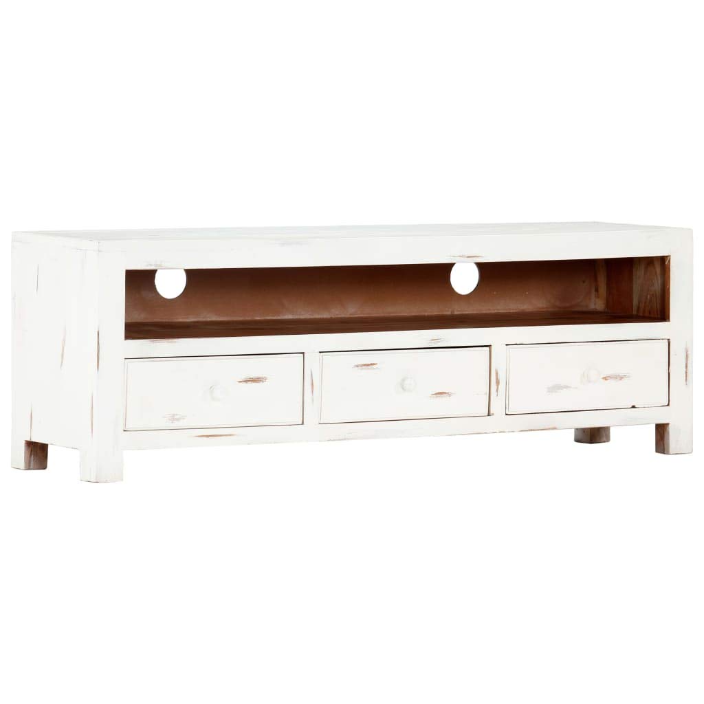 Mid-Century Modern TV Stand with 3 Drawers & Storage Compartment - 47.2 Inch Retro Media Console for Living Room, Bedroom & Home Theater - Perfect for TV, Gaming & Entertainment Systems - Cable Box Organizer & Stylish Furniture Piece