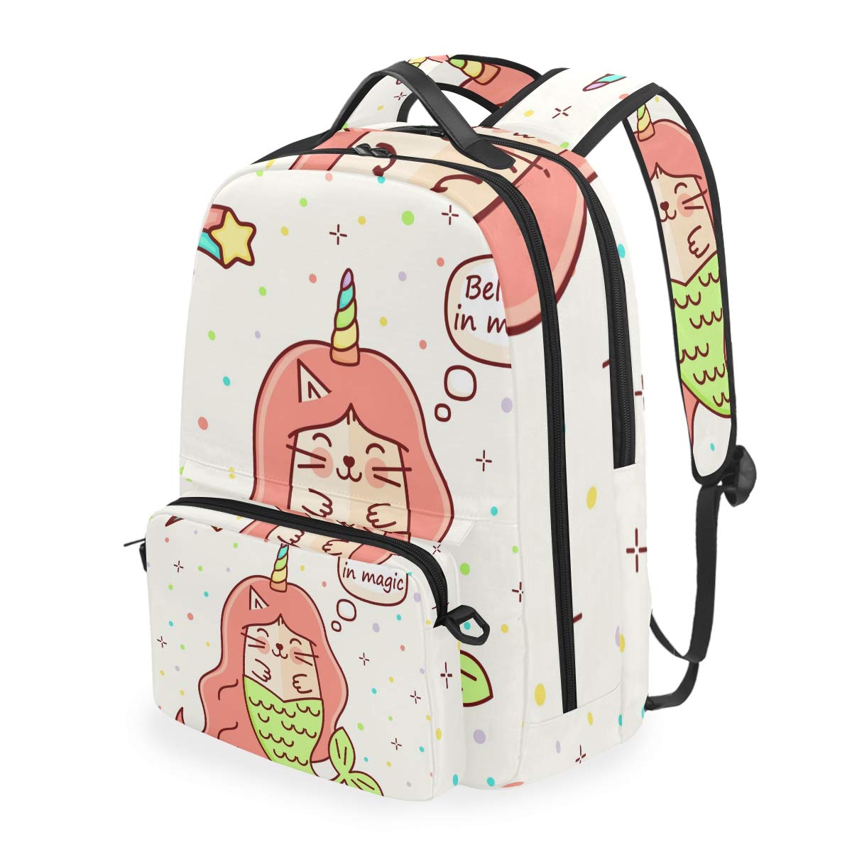 Magic Mermaid Unicorn School Backpack for Kids - Detachable Student Bookbag with Adjustable Straps, Durable Travel Backpack for Teens Girls & Boys - Perfect for School, College, Travel & Daily Use