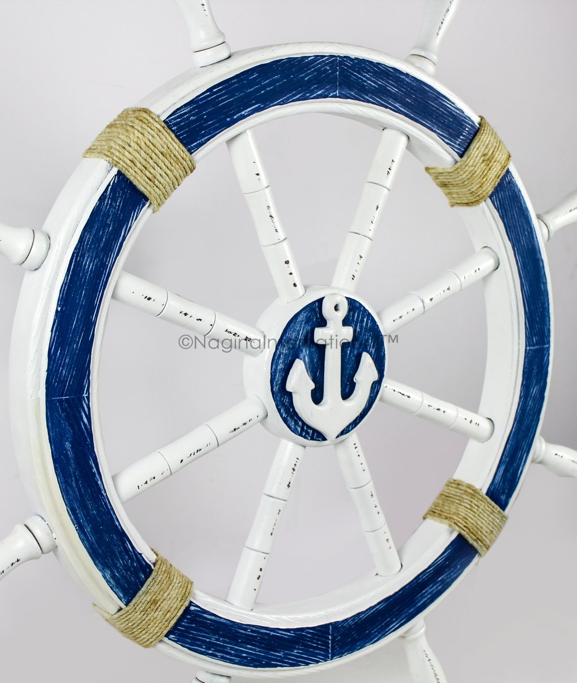 Premium Nautical Ship Wheel Wall Decor - 48