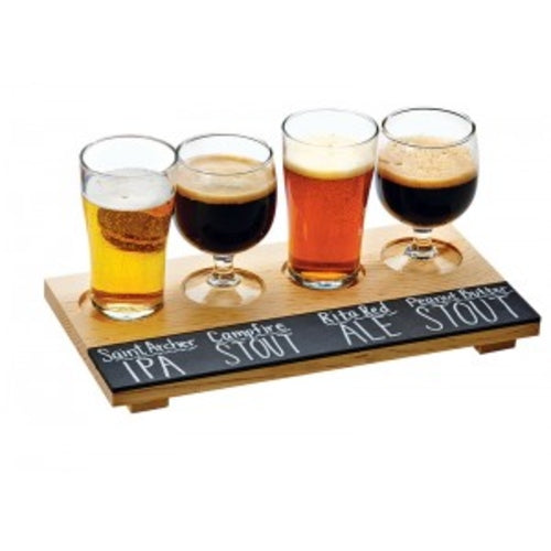 Cal Mil 2063 Madera Write On Beer Tasting Board - Natural Wood Charcuterie Cheese Platter (12