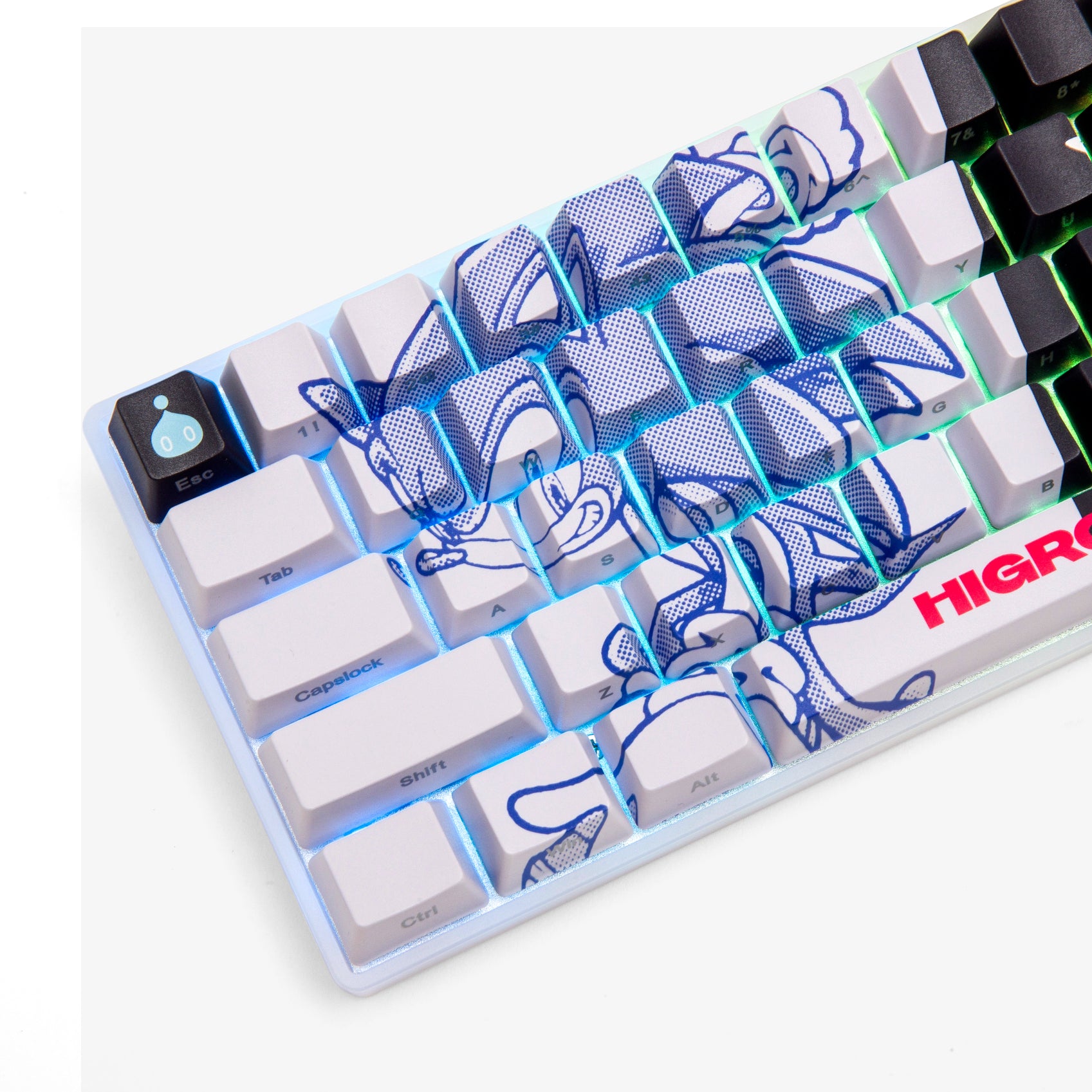 Sonic x Higround Gaming Keyboard - Mechanical RGB Backlit Wired Keyboard for PC & Mac - Perfect for Gaming, Typing & Streaming