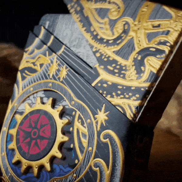 Pirate Themed Playing Cards - Night Edition with Mechanical Gear Box - Perfect for Game Nights, Magic Tricks & Collectors