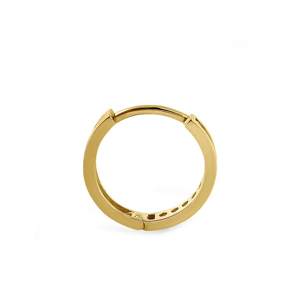 14K Yellow Gold Diamond Hoop Earrings for Women - 0.24 ct Round Cut Stud Earrings for Everyday Wear, Gift & Special Occasions