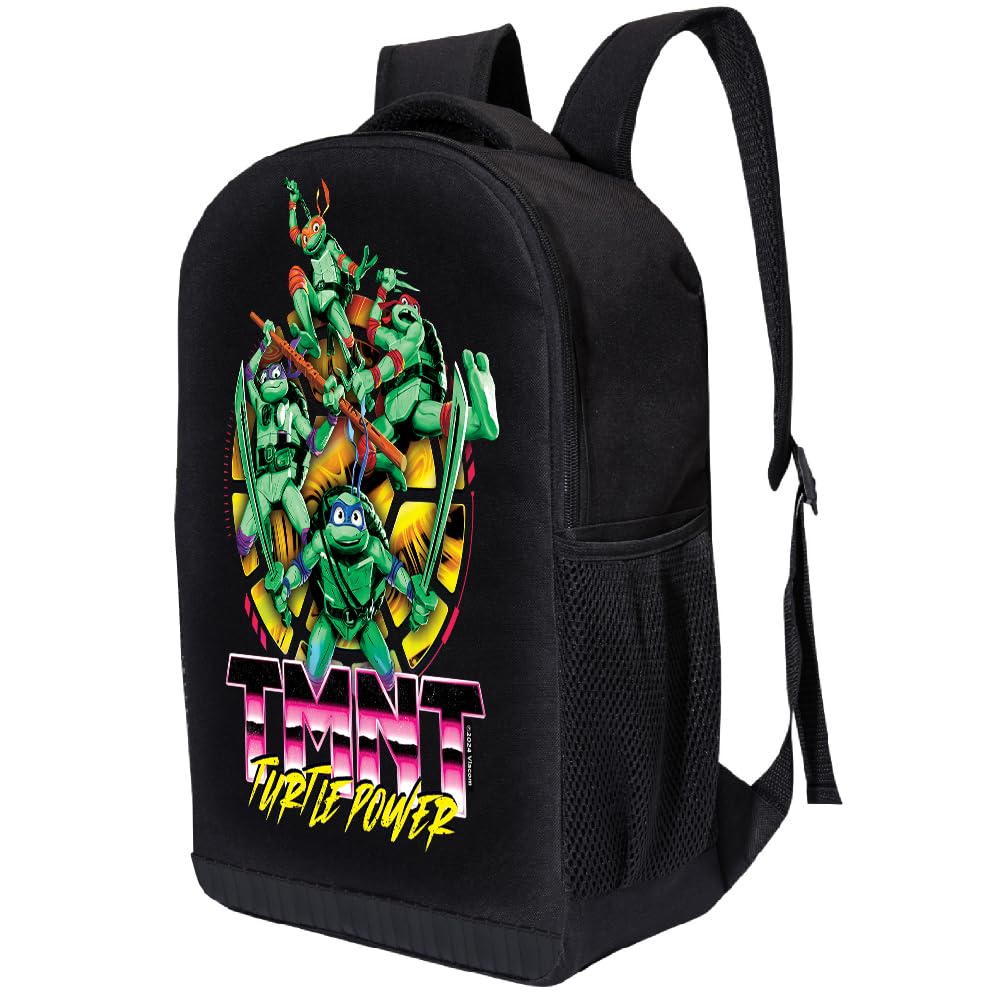 TMNT Backpack for Boys & Girls - Leonardo, Donatello, Michelangelo & Raphael Kids School Bookbag (18 Inch) - Perfect for School, Travel & Daily Use | Teenage Mutant Ninja Turtles Themed Backpack
