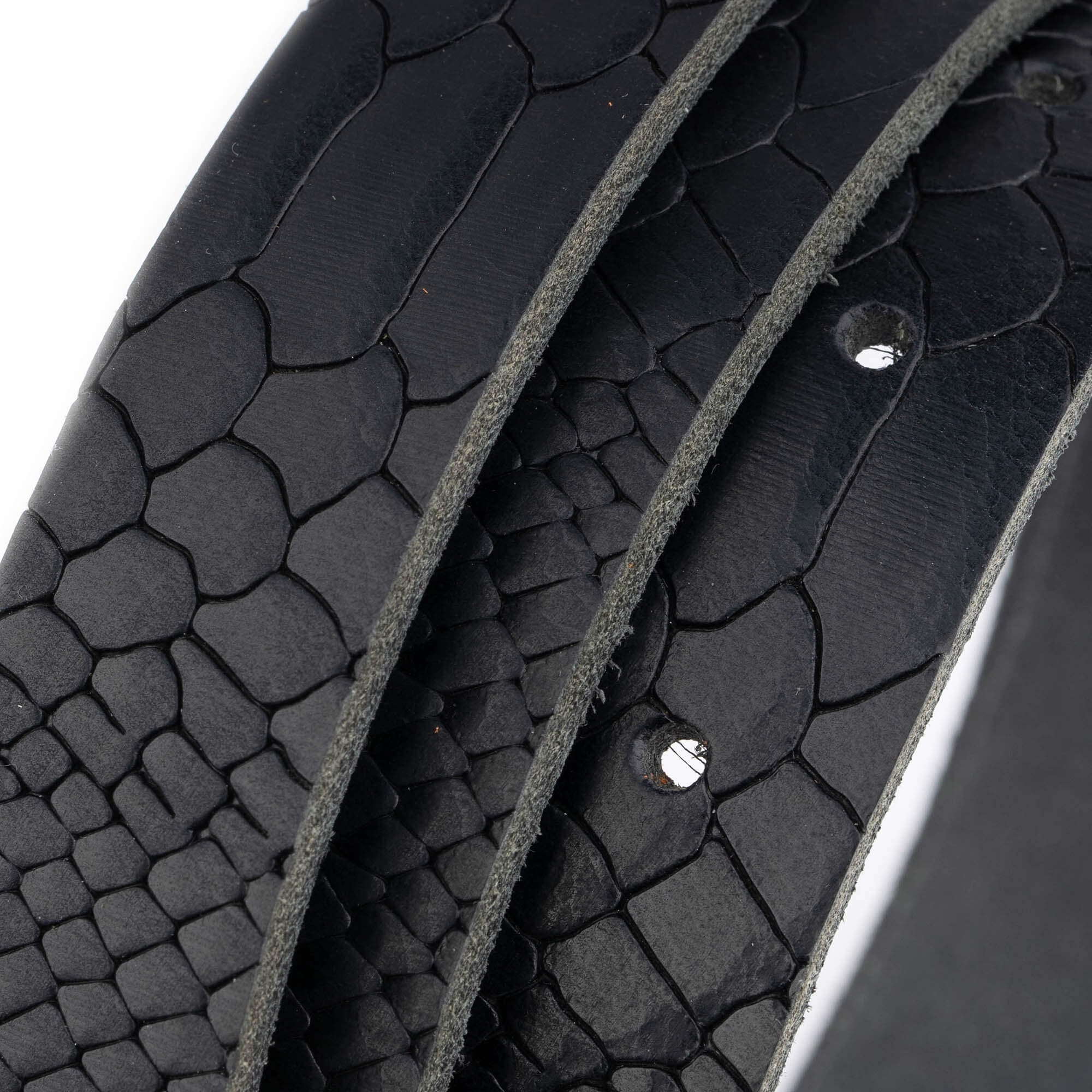2.5 cm Black Snake Embossed Leather Belt Strap - Replacement for Versace Buckles - Stylish Accessory for Men & Women | Perfect for Casual, Office & Formal Outfits