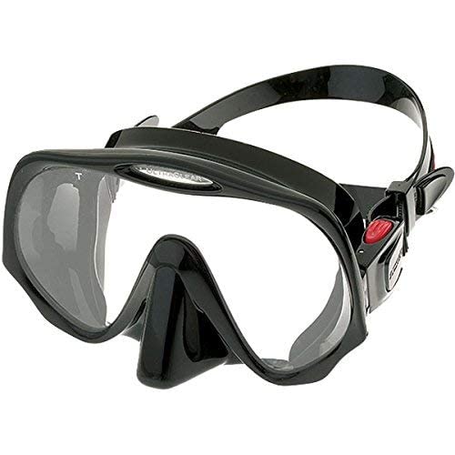 ATOMIC AQUATICS Frameless 2 Scuba Diving Mask - Wide Clear View Snorkeling Gear with Soft Face Seal & Travel Case (Large Fit) - Perfect for Underwater Exploration, Ocean Adventures and Marine Life Observation