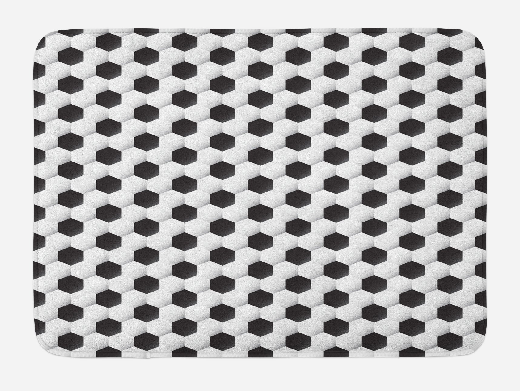 Lunarable Non-Slip Sports Bath Mat - Soccer Ball Vivid Pattern Athletic Design, Plush Bathroom Decor Rug 30.2