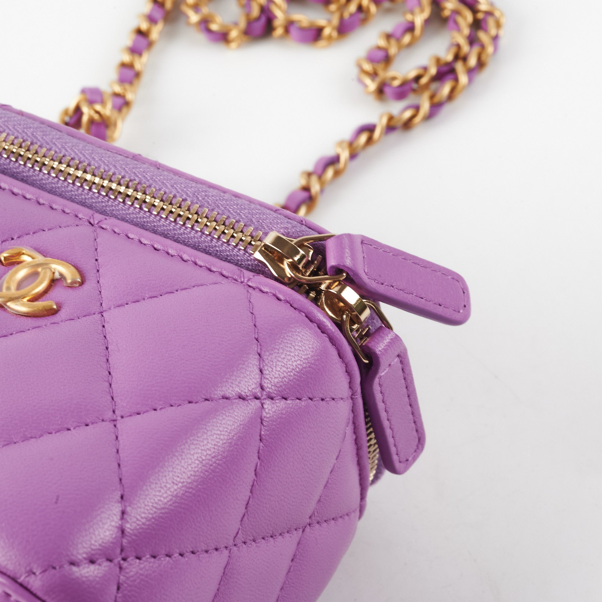 Chanel Pearl Crush Mini Vanity Case in Purple | Luxury Crossbody Bag for Women | Perfect for Parties, Date Nights & Special Occasions