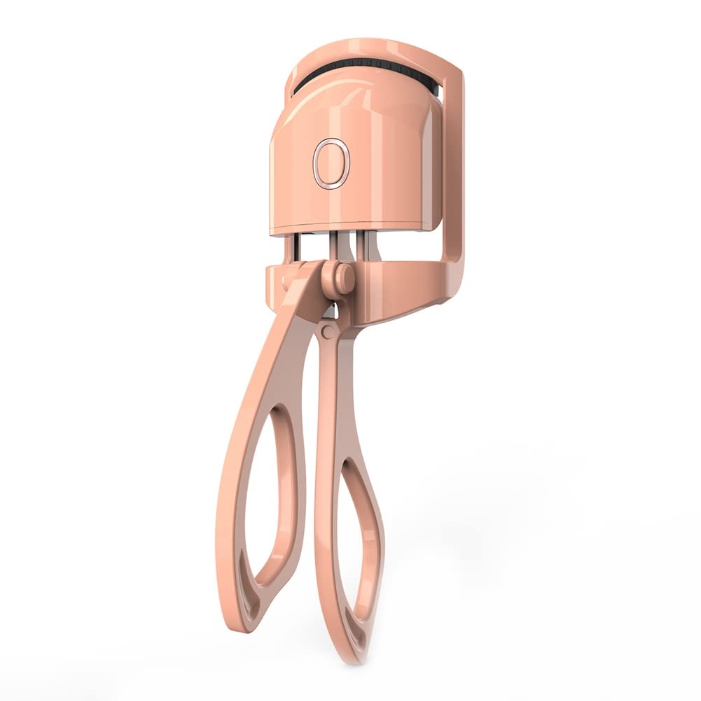 WETPET Electric Heated Eyelash Curler with Temperature Control - USB Rechargeable, Portable Mini Eyelash Perm Tool (Orange) - Perfect for Home Use, Travel & Professional Makeup Application