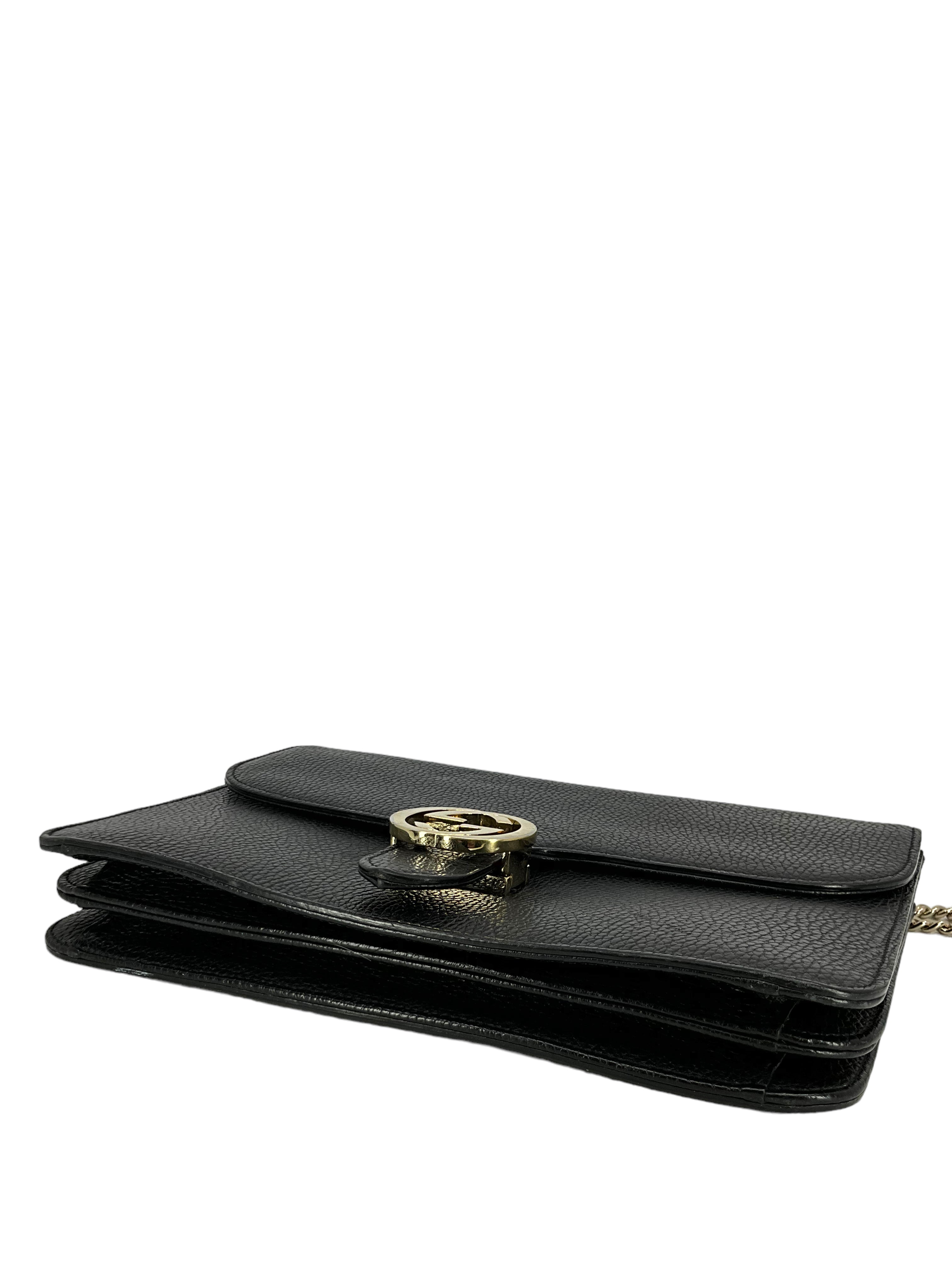 Gucci GG Interlocking Medium Dollar Leather Shoulder Bag for Women - Luxury Designer Handbag for Work, Travel & Evening Events