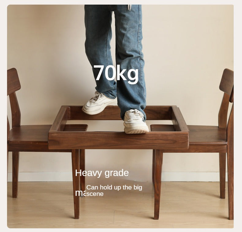 Solid Oak, Ash & Black Walnut Large Dining Table - Rustic Farmhouse Style Wooden Dining Room Table for Family Gatherings & Dinner Parties