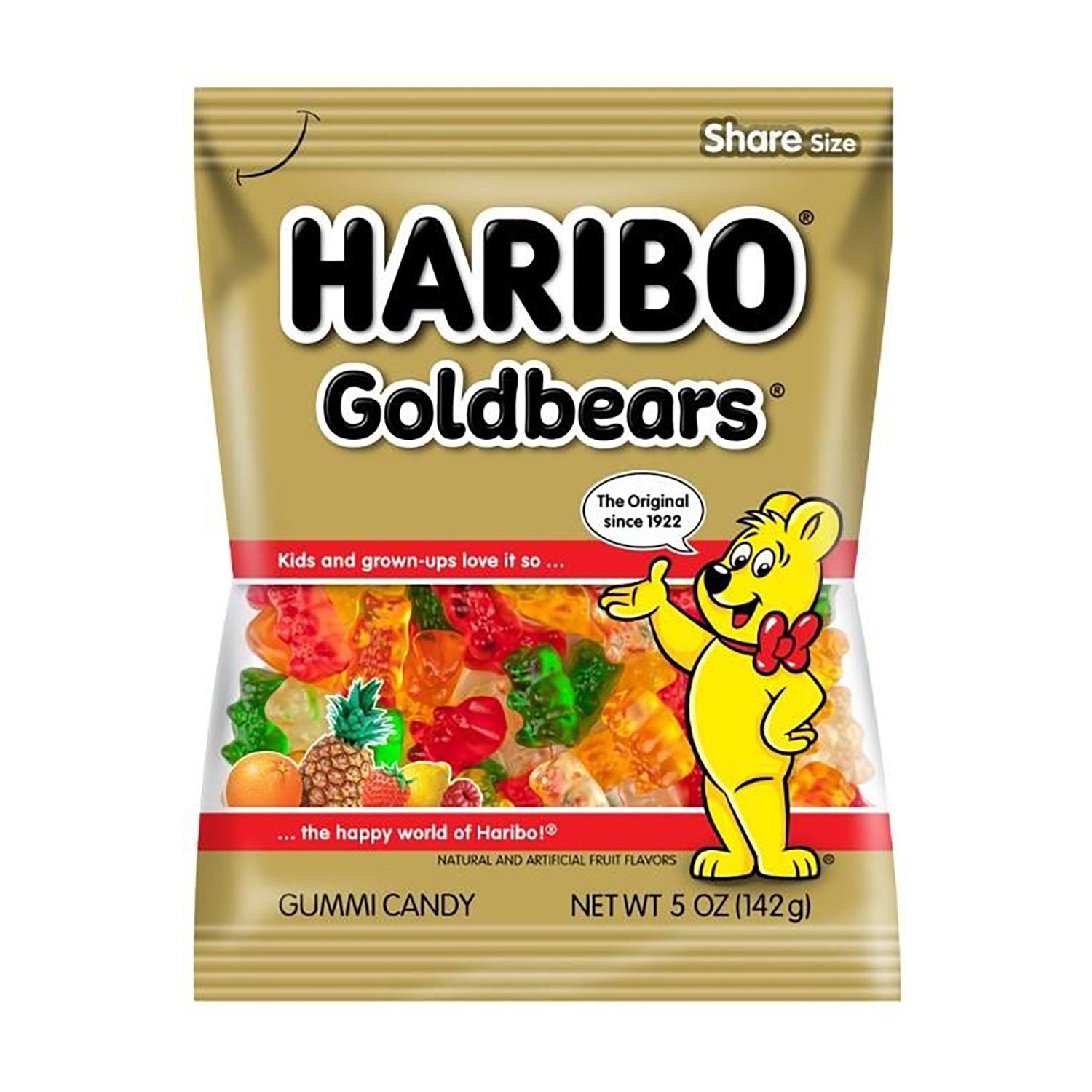 Haribo Goldbears Gummy Candy - 5oz Bags (Pack of 12) | Soft & Chewy Fruit Flavored Bears | Perfect for Parties, Snacking & Lunchboxes