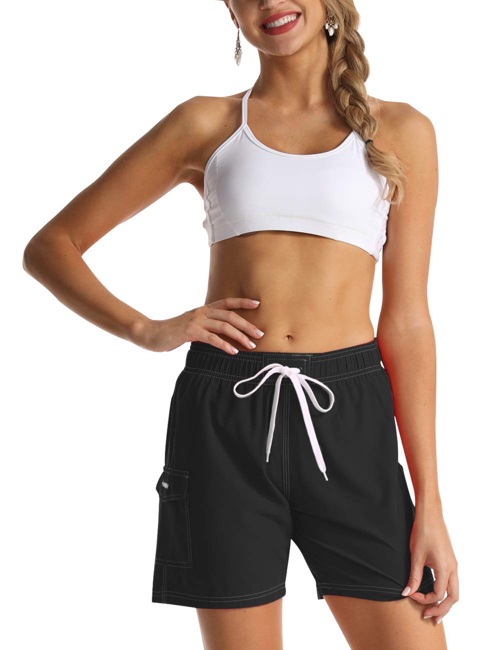 Unitop Women's Quick Dry Bathing Boardshorts Swim Shorts with Lining - Perfect for Swimming, Beach Vacation & Water Sports