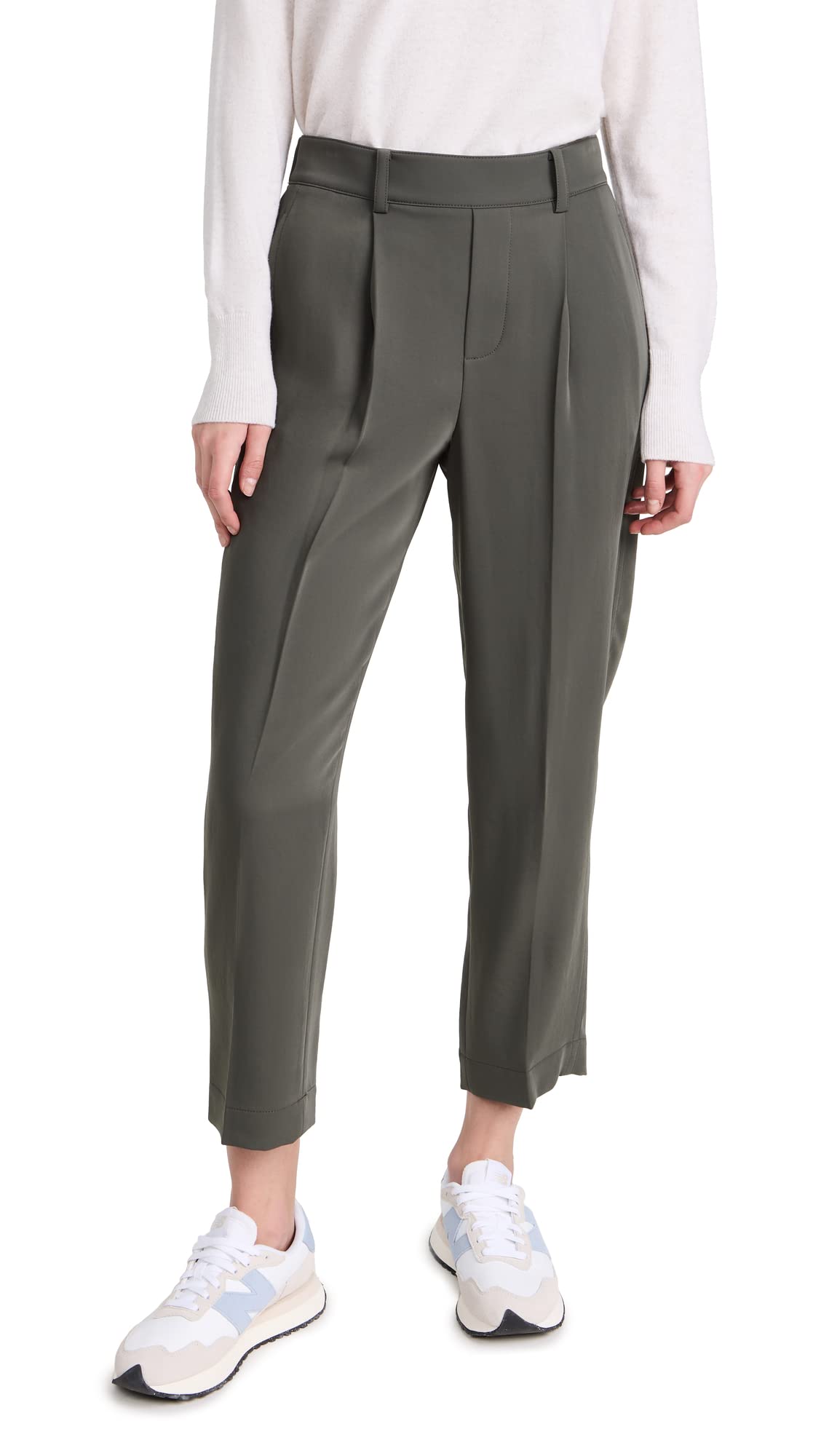 Vince Women's Tapered Pull On Pants - Comfortable Stretch Work Pants for Office, Business Casual & Travel