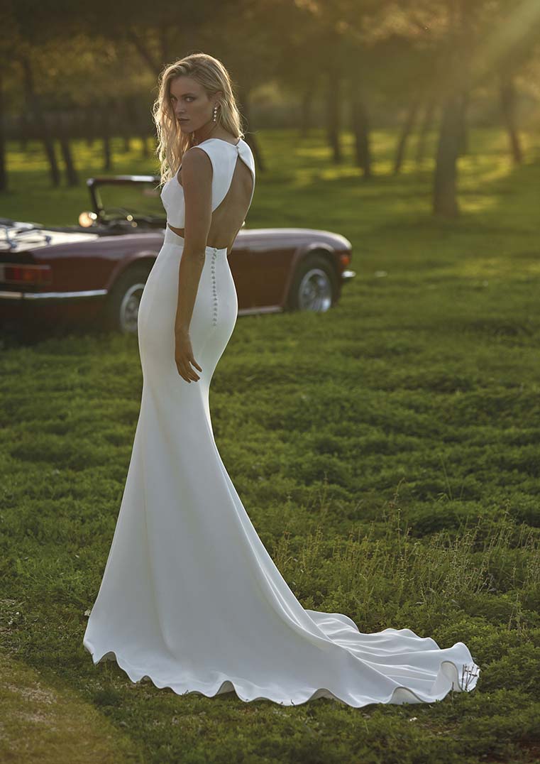 Pronovias Aman Elegant Lace Wedding Dress - Perfect for Bridal Ceremonies, Vows, and Formal Occasions