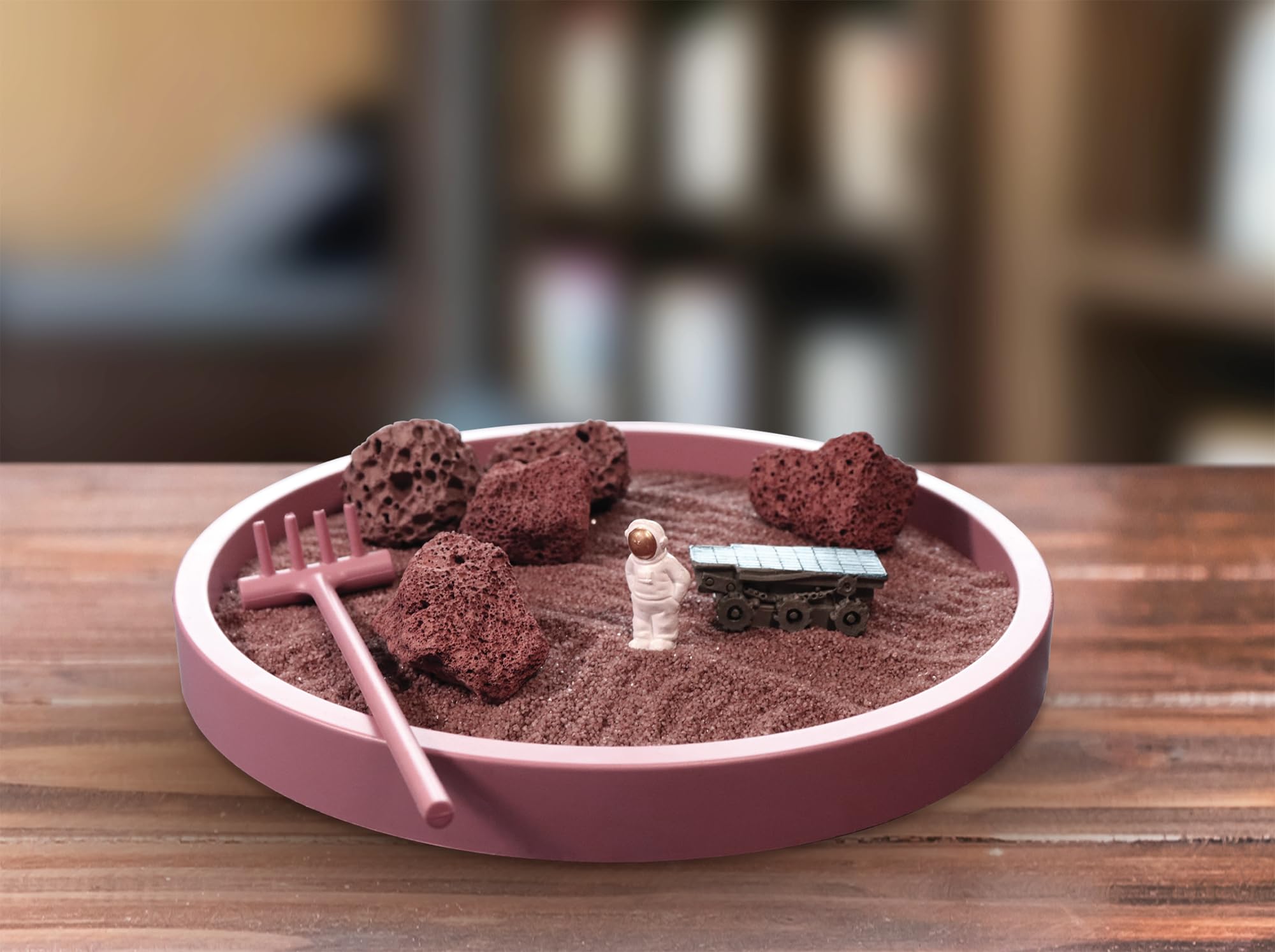 Mars Landing Zen Garden Kit - Japanese Sand Tray for Desk Decor, Stress Relief & Mindfulness Meditation - Perfect for Office, Home Decor & Sand Therapy