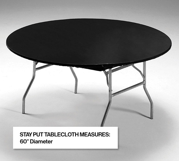 12-Piece Bulk Black Stay Put Table Covers (60