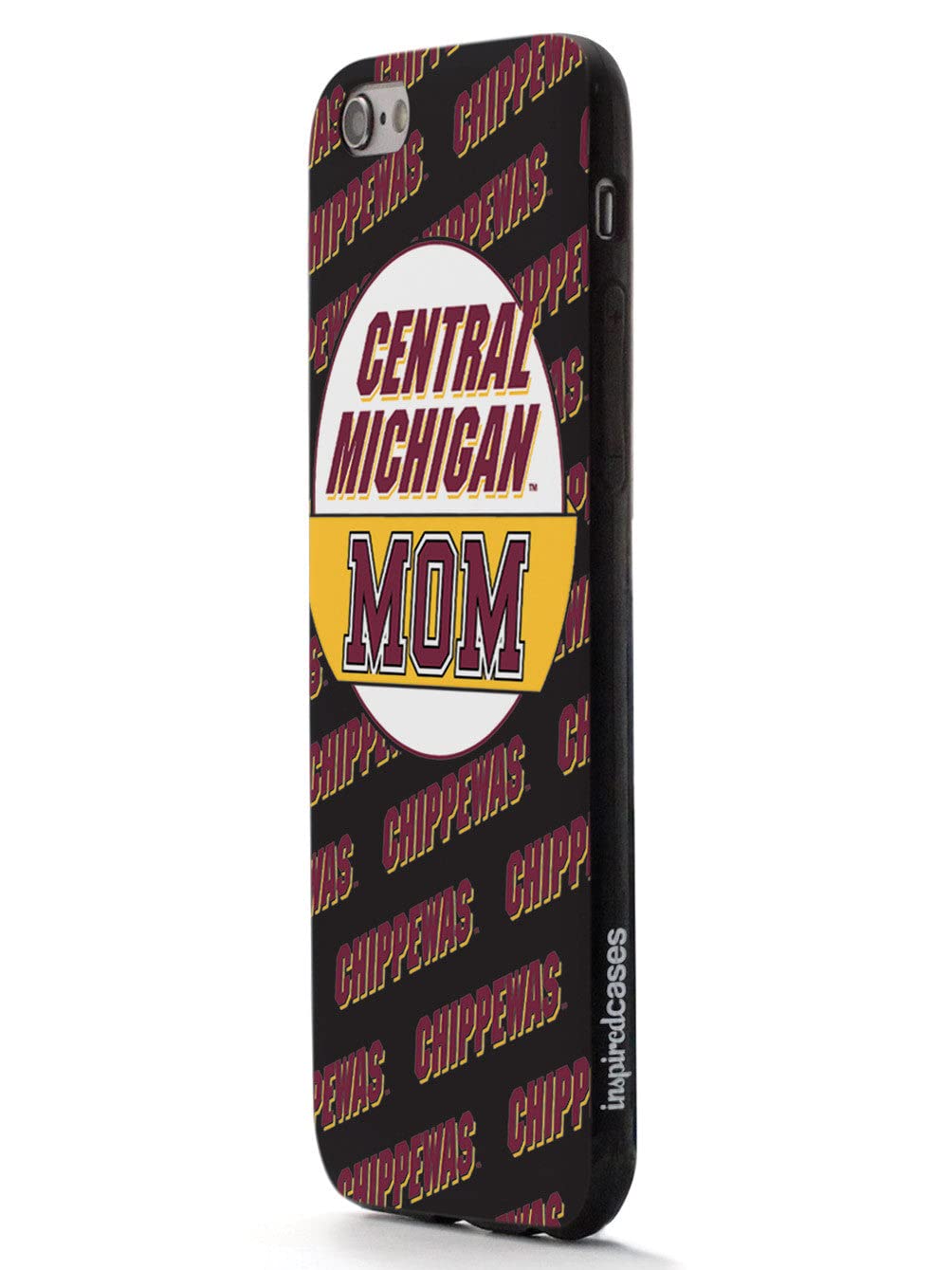 3D Textured iPhone 15 Pro Max Case - Shockproof Rubber Bumper Cover - Protective Phone Case for Apple iPhone 15 Pro Max - Central Michigan Chippewas Design - Perfect Gift for College Moms & Students - Durable Protection for Everyday Use, Work & School