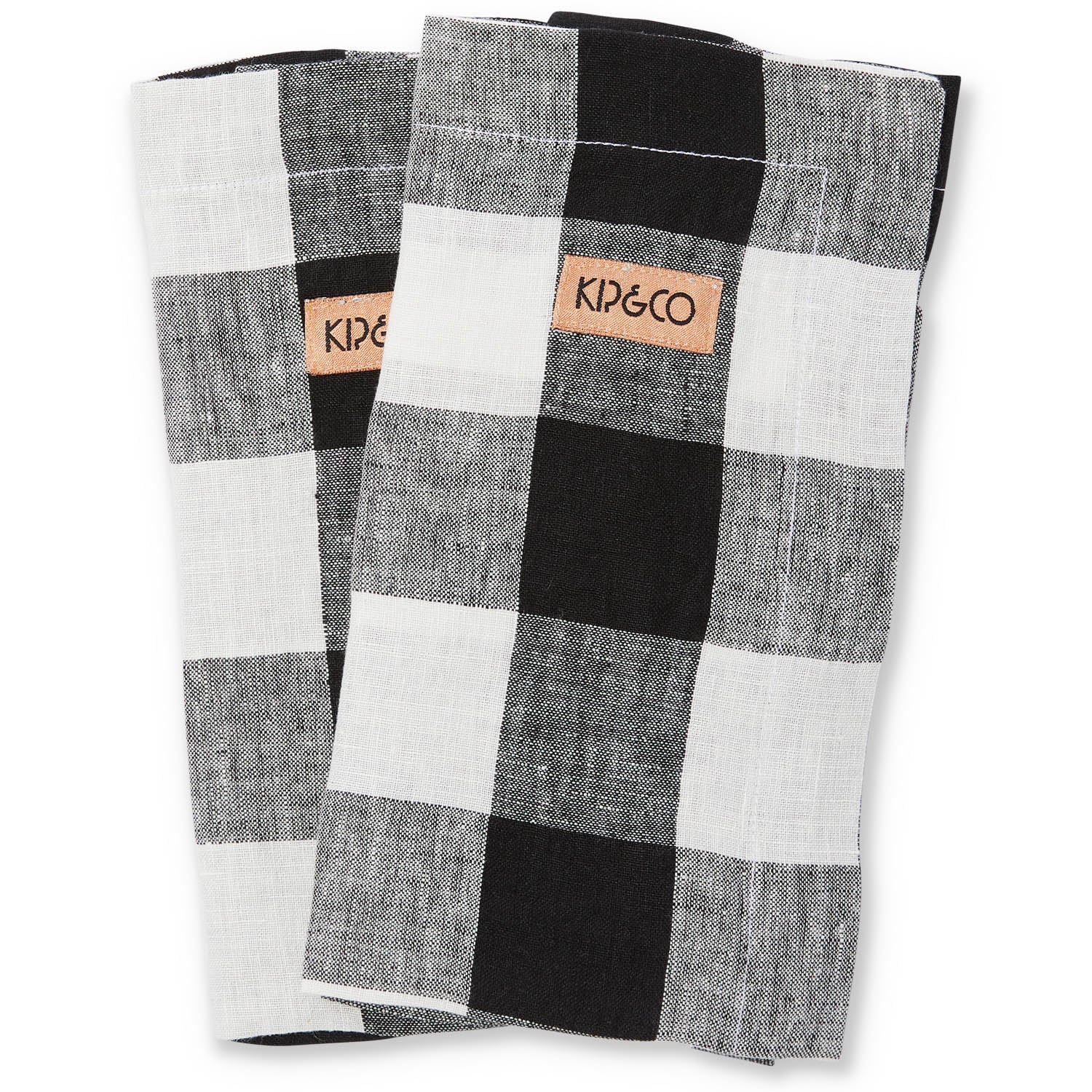 Black and White Gingham Linen Napkins Set of 6 - Premium Cotton Table Napkins for Dinner Parties, Picnics, and Everyday Dining