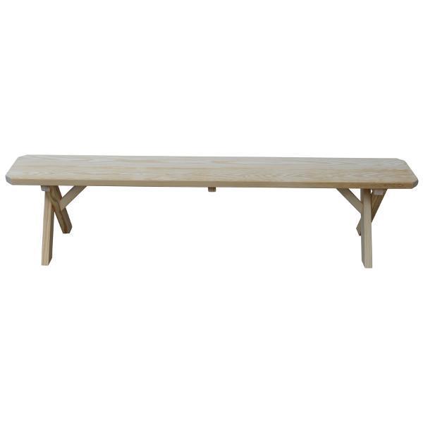 Yellow Pine Picnic Cross-Leg Bench - Outdoor Wooden Folding Bench for Patio, Garden, Camping & Picnics | Rustic Natural Wood Furniture for Backyard, Deck & Porch