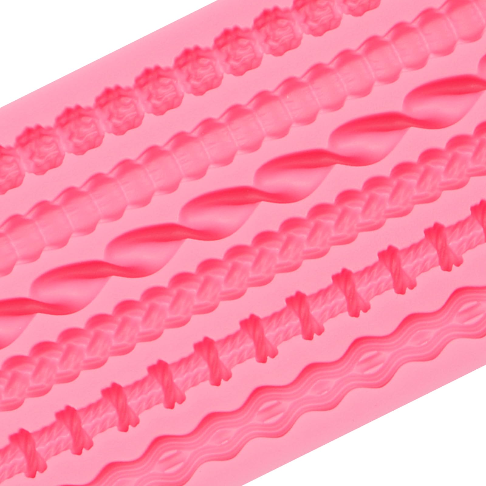 Premium Hemp Rope Knot Silicone Molds - 6 Cavity DIY Bead Pearl Cake Border Chocolate Fondant Molds for Baking, Resin Crafts & Cupcake Decorations - Perfect for Wedding Cakes, Birthday Parties & DIY Home Decor Projects