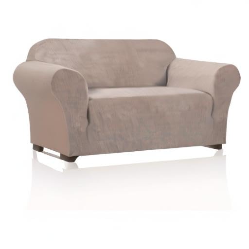 PrinceDeco Stretch Loveseat Sofa Cover - Washable 2-Cushion Slipcover with Non-Slip Bottom | Pet-Friendly Furniture Protector for Couches & Small Sofas | Perfect for Living Rooms, Apartments & Pet Owners (Sand Color)
