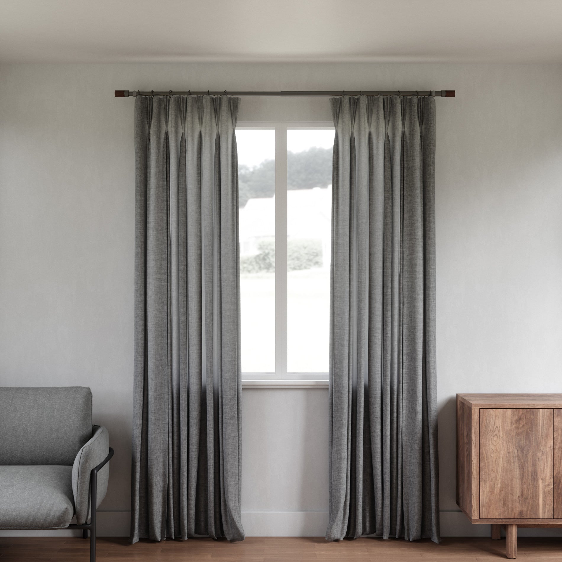 Blok Curtain Rod - Adjustable Modern Window Curtain Rod for Home Decor | Perfect for Living Room, Bedroom & Dorm Room