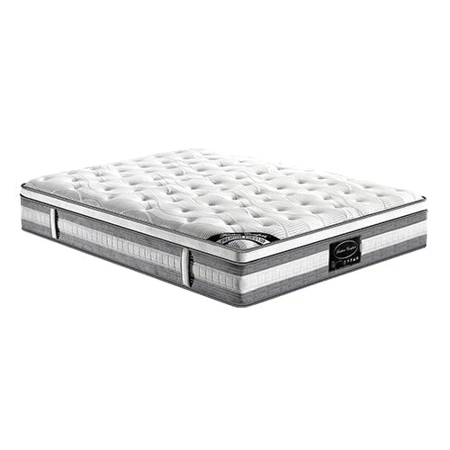 King Premium Bed Set - Luxe Hillsdale Bed Frame in Grey, Plush Euro Top Pocket Spring Mattress (Medium Firm) with Bamboo Mattress Topper | Perfect for Master Bedroom, Guest Room & Luxury Home Decor