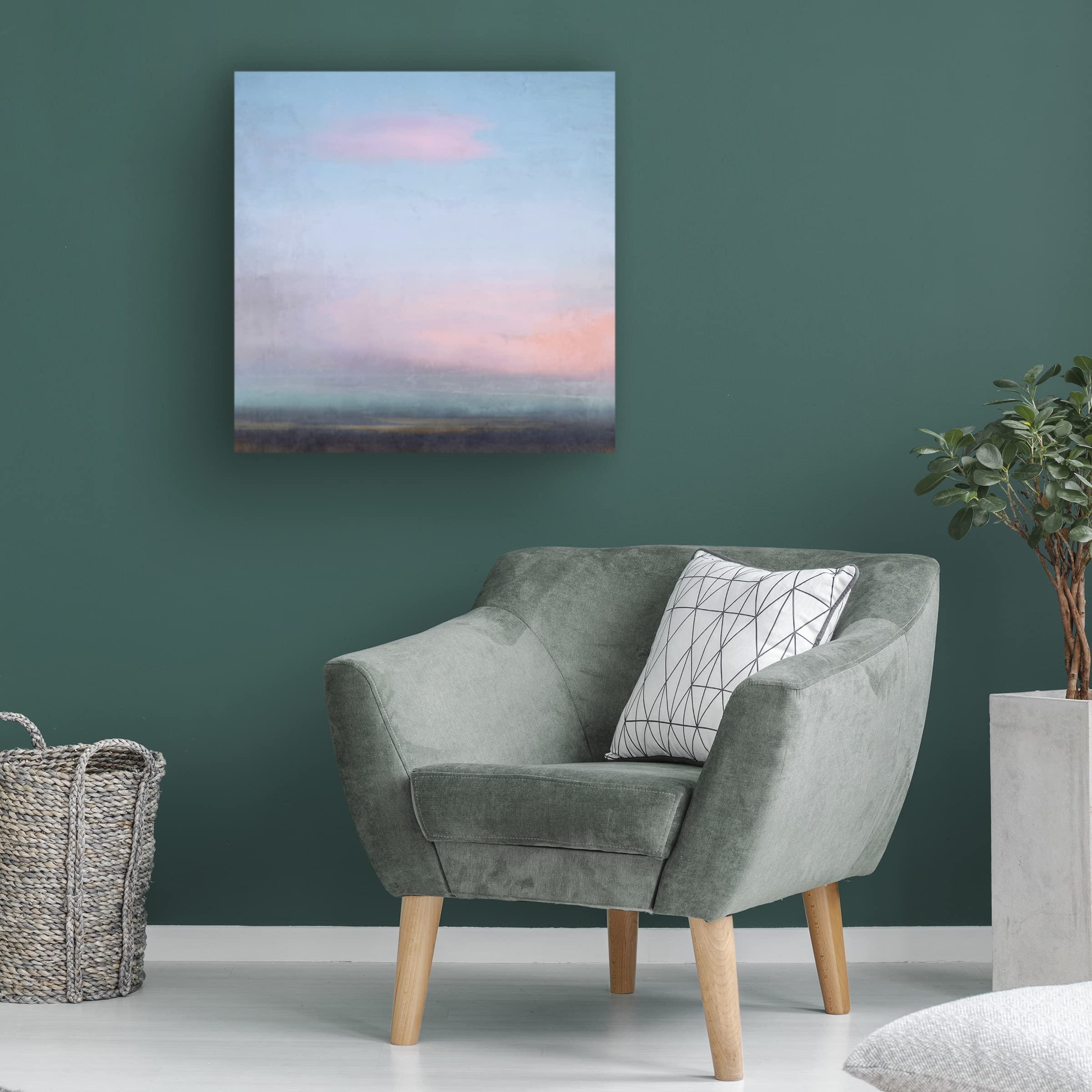Trademark Fine Art 'Dusk' Canvas Wall Art by Suzanne Nicoll - Sunset Landscape Painting for Living Room, Bedroom & Office Decor