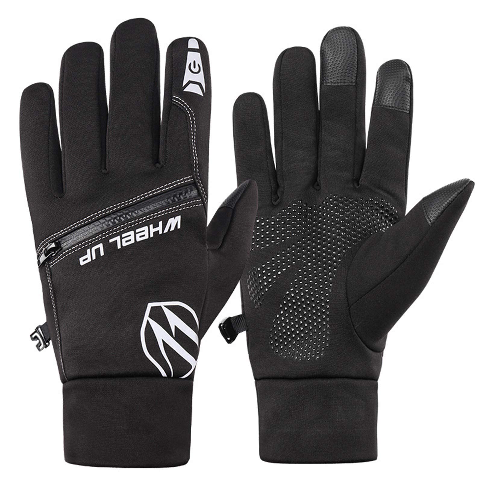 Best Windproof Thermal Ski Gloves for Men & Women - Anti-Slip Snow Gloves for Winter Sports & Outdoor Activities (Black)