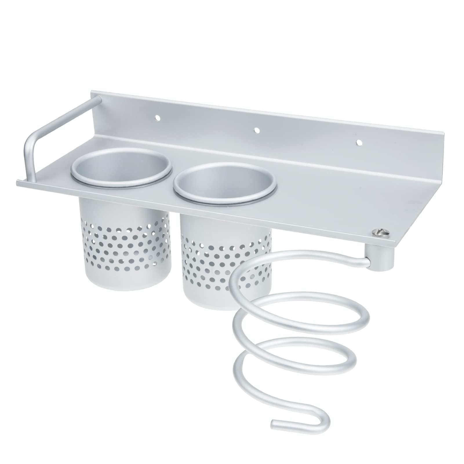 Cabilock Wall Mounted Hair Tool Organizer - Comb Shelf, Blow Dryer Holder & Bathroom Storage for Brushes, Styling Tools & Accessories - Space Saving Aluminum Decor (Perfect for Small Bathrooms & Vanities)