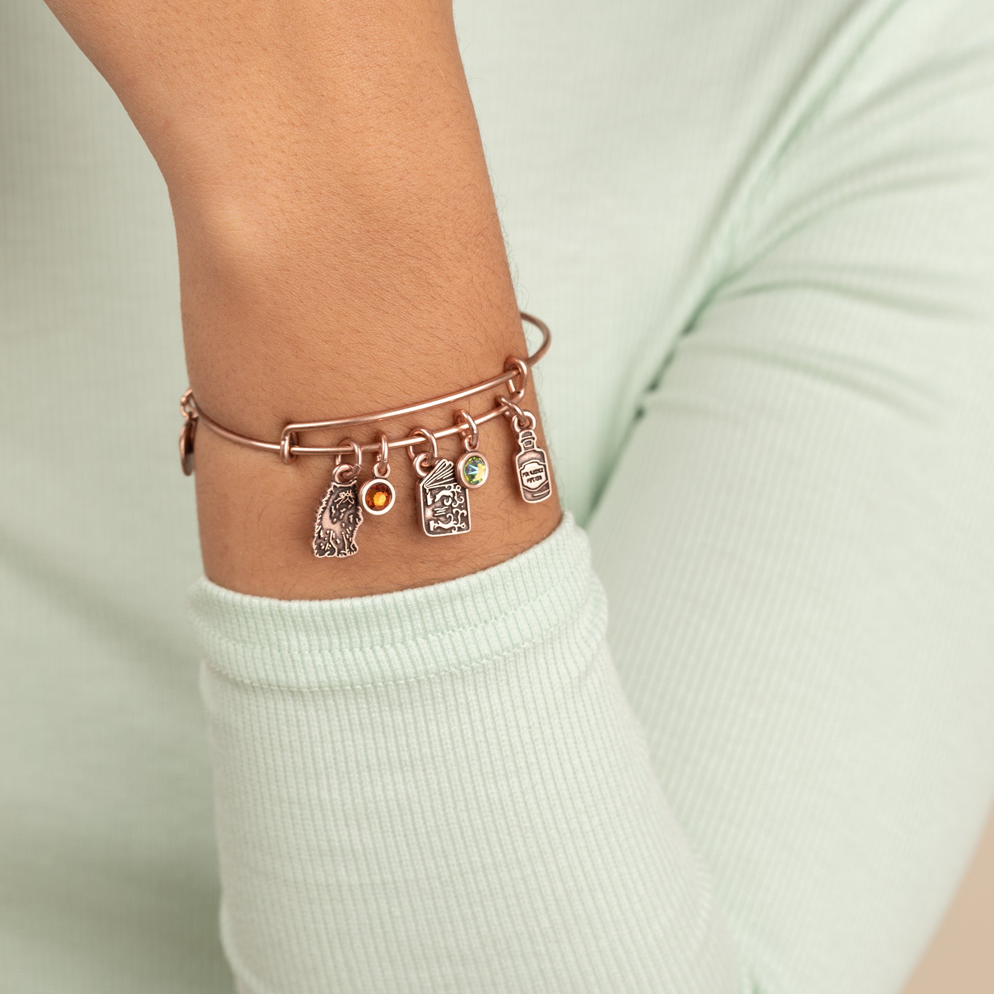 Harry Potter™ Hermione Granger Multi-Charm Bangle Bracelet - Perfect for Cosplay, Gift Giving & Wizarding World Fans