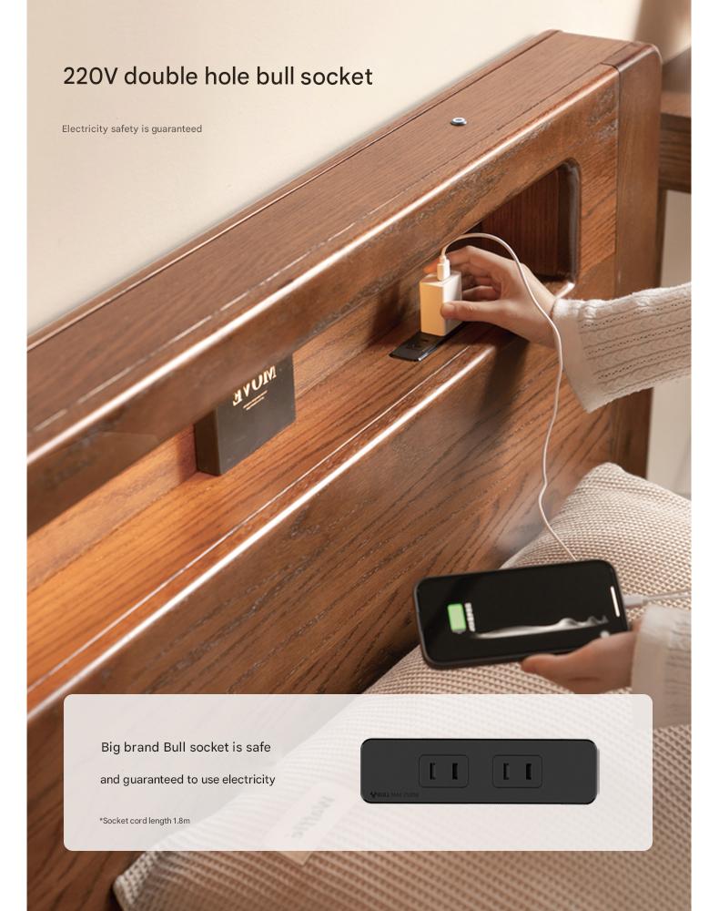 Solid Oak Wood Glow in The Dark Storage Box for Bedroom - Under Bed Organizer with Luminous Lid for Nighttime Visibility & Easy Access