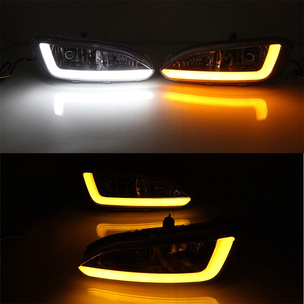 2014-2016 Hyundai Santa Fe Sport Super Bright LED Daytime Running Lights - DRL Fog Lights with Clear Lens for Front Bumper & Side Marker | Perfect for Night Driving, Off-Road Adventures & Enhanced Visibility
