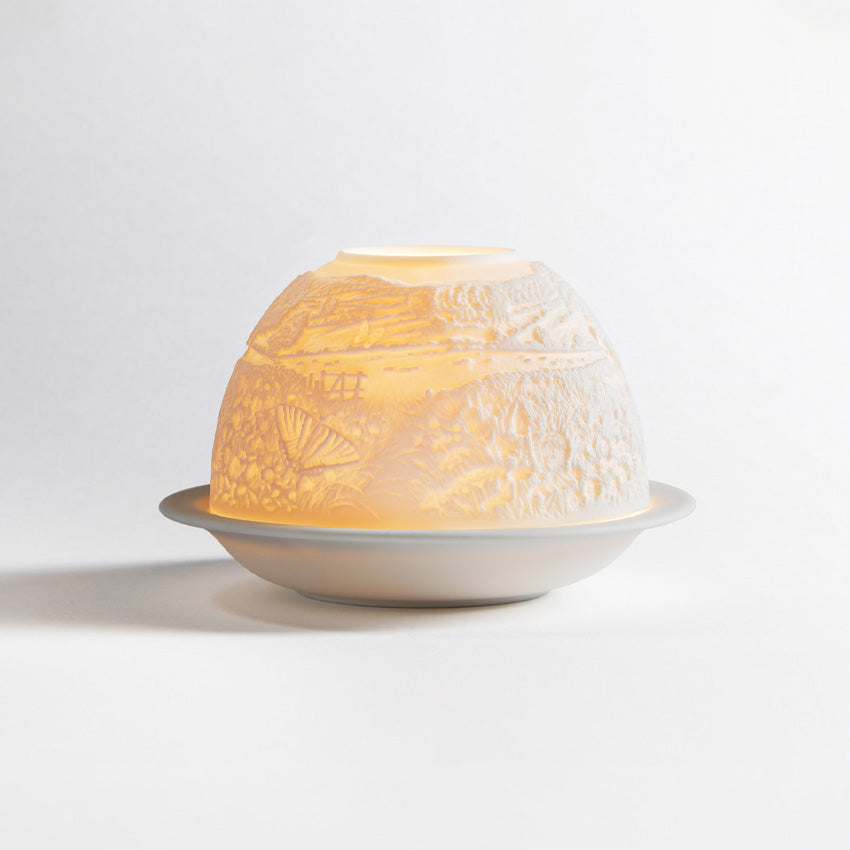 Bernardaud Floral Collection Votive Candle Holder with Butterfly Design - Perfect for Home Decor, Wedding Centerpieces & Romantic Ambiance