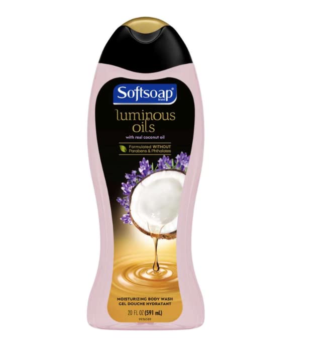 Colgate Softsoap Luminous Oils Coconut Oil & Lavender Body Wash - 15 Fl Oz - Moisturizing & Relaxing Shower Gel for Dry Skin - Perfect for Daily Use & Aromatherapy at Home