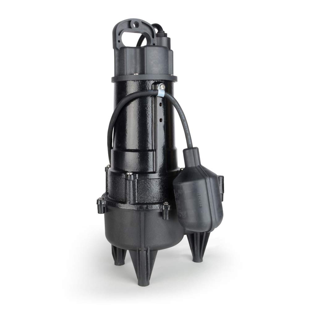 ECO-FLO RSE50W 1/2 HP Cast Iron Sewage Pump with Wide Angle Switch - 5,700 GPH High Capacity for Basement, Sump Pit & Flood Control | Heavy Duty Water Removal Solution