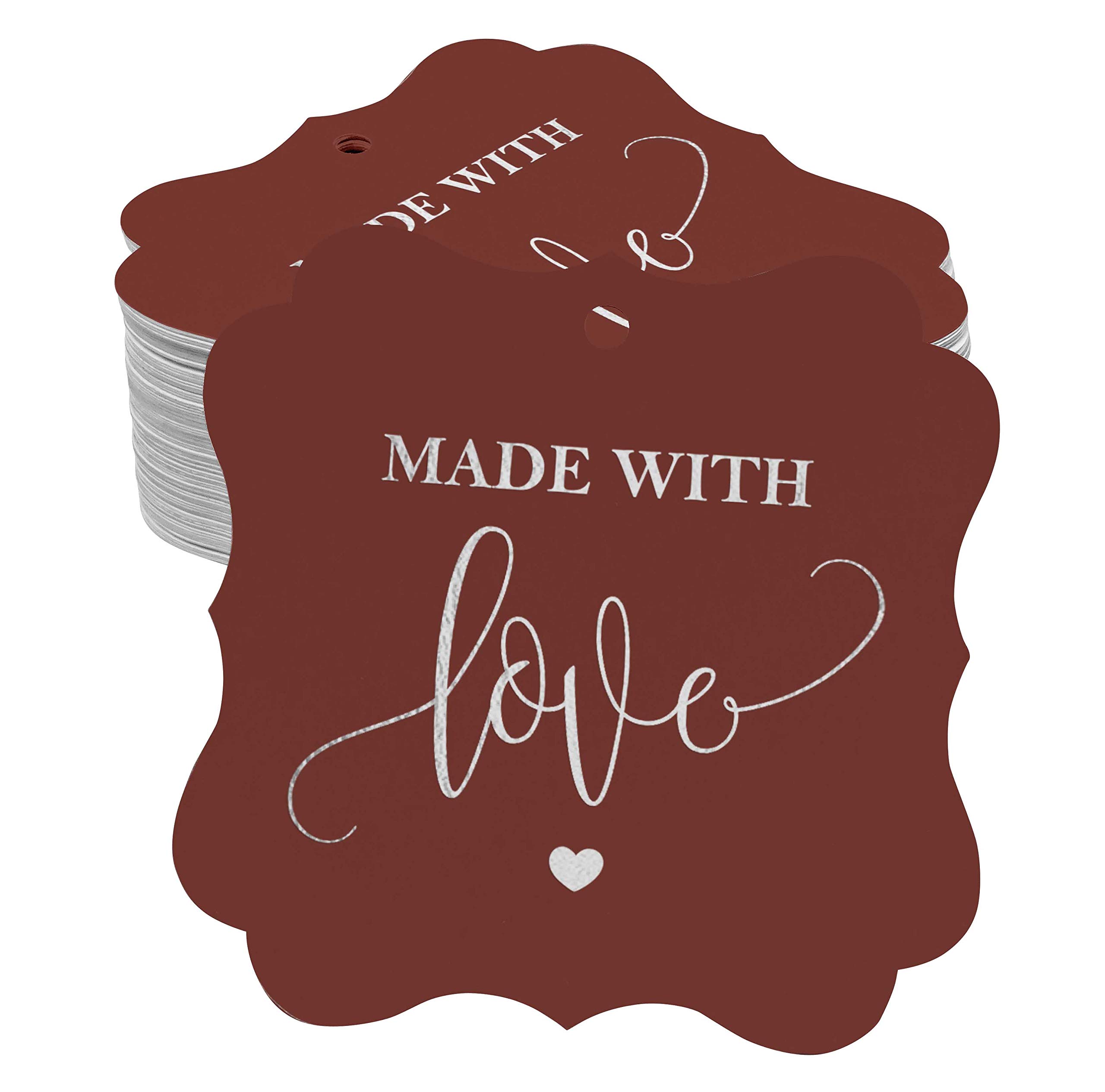 100pcs Genuine Silver Foil Bracket-Shaped Hang Tags - Elegant Wedding Favors & Gift Tags for DIY Invitations, Party Decorations & Handmade Crafts