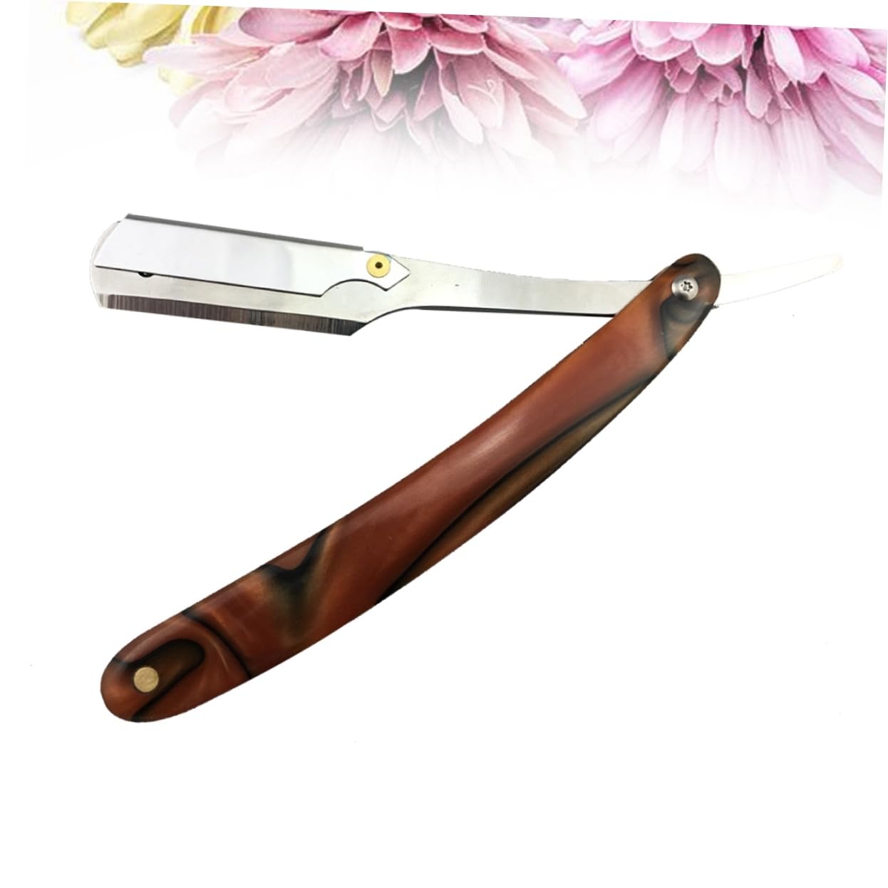 2-Pack Stainless Steel Straight Razor Blades for Men - Classic Wooden Handle Barber Razor for Precision Shaving & Grooming - Ideal for Wet Shaving, Beard Trimming & Professional Barbershop Use