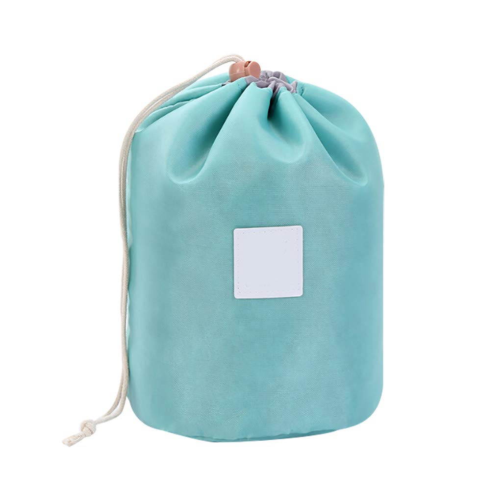 Xatos Waterproof Drawstring Makeup Bag for Women - Portable Travel Cosmetic Organizer, Lightweight Multifunctional Barrel Shaped Toiletry Pouch - Perfect for Gym, Beach, Camping & Airplane Carry-On Essentials