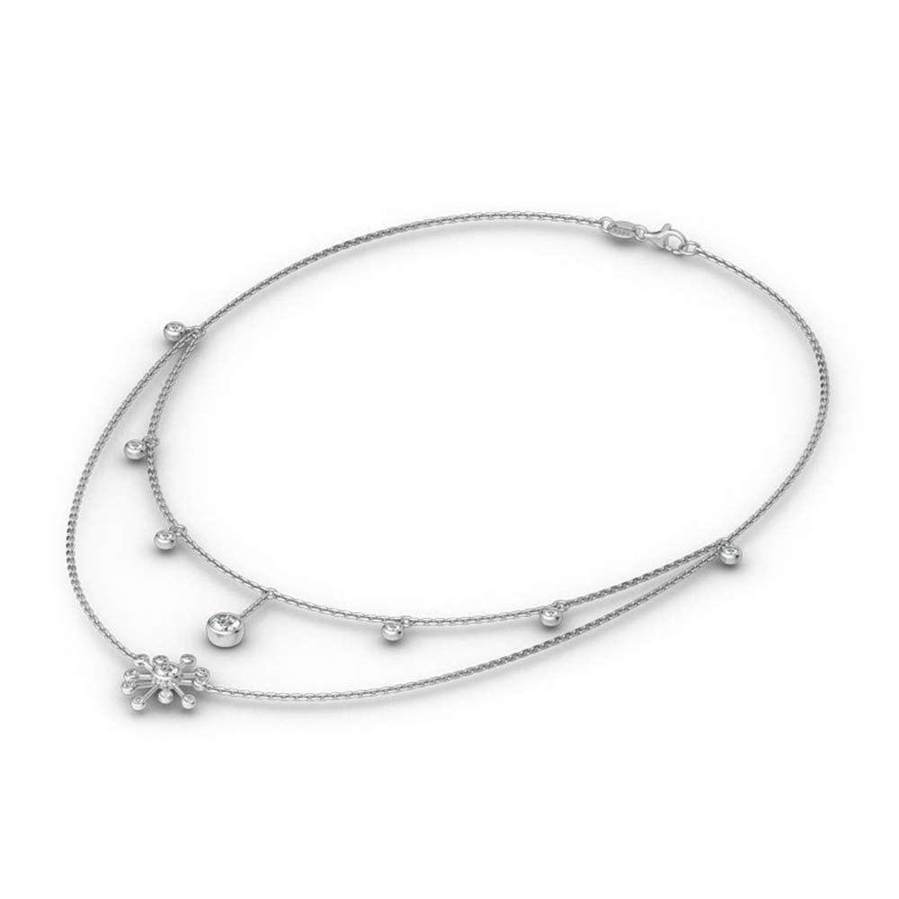 Jeulia Sterling Silver Dandelion Necklace for Women - Elegant Layered Pendant Gift for Girlfriend, Wife, Engagement, Wedding, Anniversary or Birthday (Includes Jewelry Box) | Perfect for Romantic Occasions, Special Celebrations & Everyday Wear