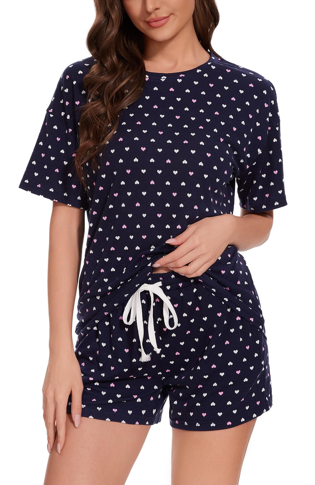 2 Pack Women's Cotton Pajama Shorts - Soft Sleep Shorts with Drawstring Waist for Lounge & Nightwear | Perfect for Summer, Travel & Relaxing at Home