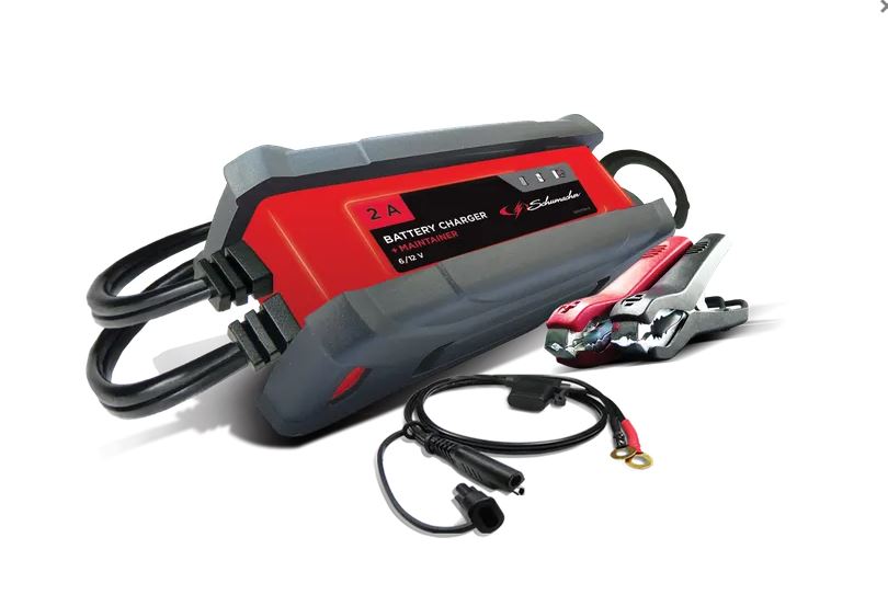12V 2A Battery Charger and Maintainer - Smart Automatic Car Battery Charger for Vehicles, Motorcycles, ATVs, Boats - Perfect for Home Garage, Road Trips, and Long-Term Storage