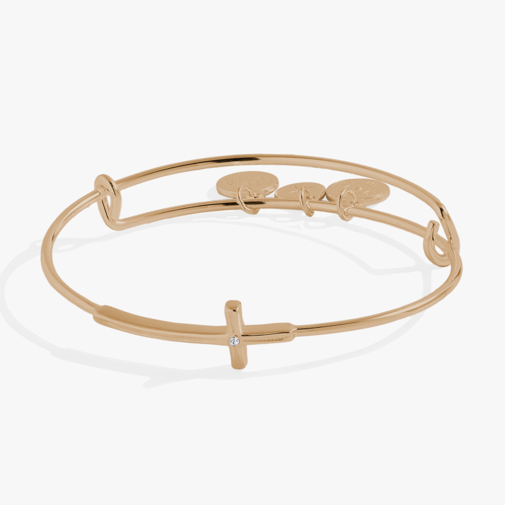 Stylish Cross Inline Bangle Bracelet for Women - Elegant Religious Jewelry Gift for Church, Wedding & Everyday Wear